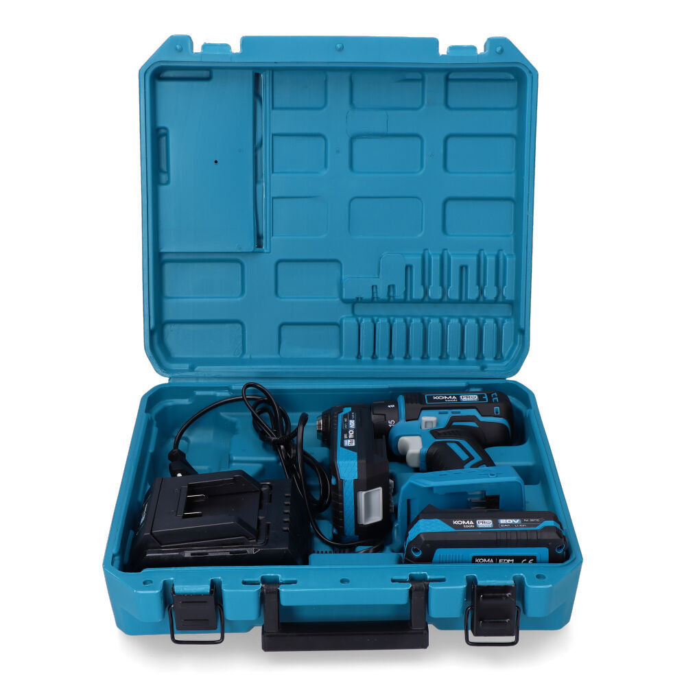 Kit maletín taladro atrornillador 20V | KOMA TOOLS