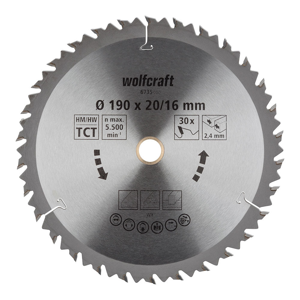 Disco de sierra circular 30 DIENTES Ø190mm | WOLFCRAFT