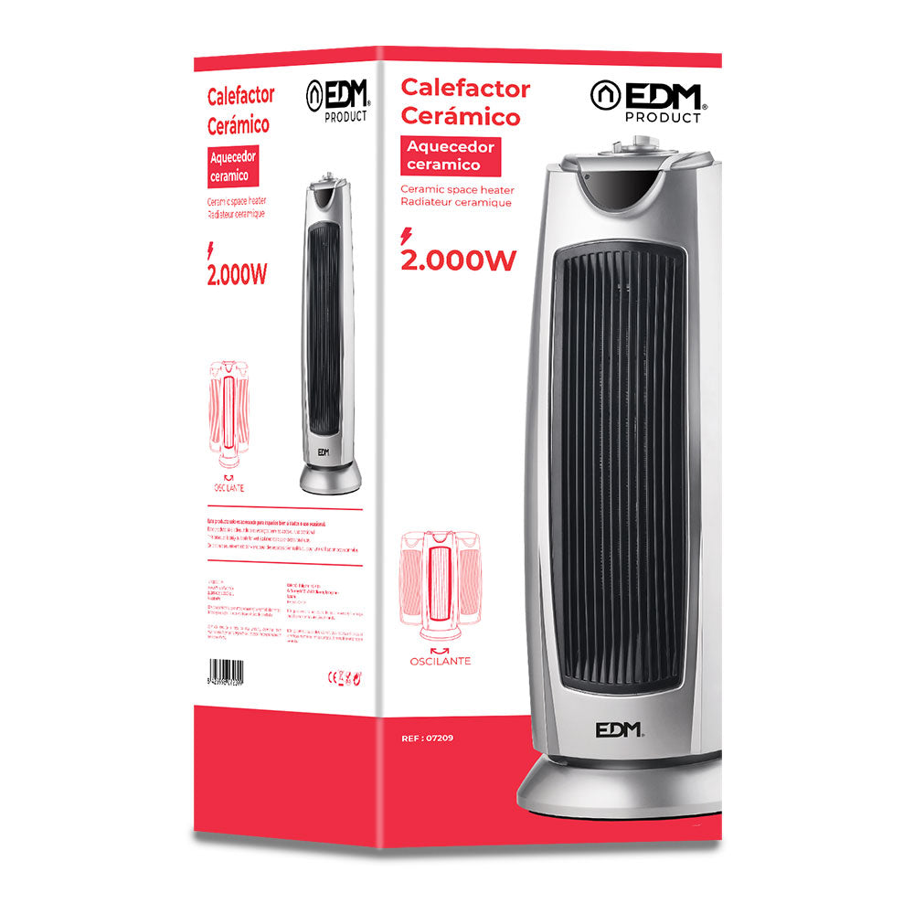 Calefactor de torre oscilante 2000W | EDM
