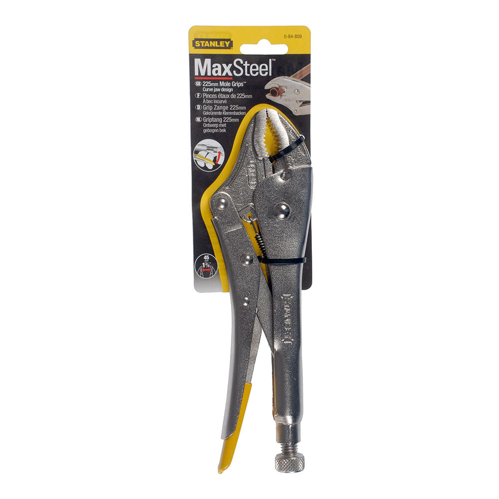 Mordaza bloqueable boca curva 225mm | STANLEY