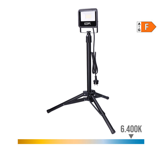 Foco proyector LED con trípode 30W 6400K LUZ FRÍA | EDM