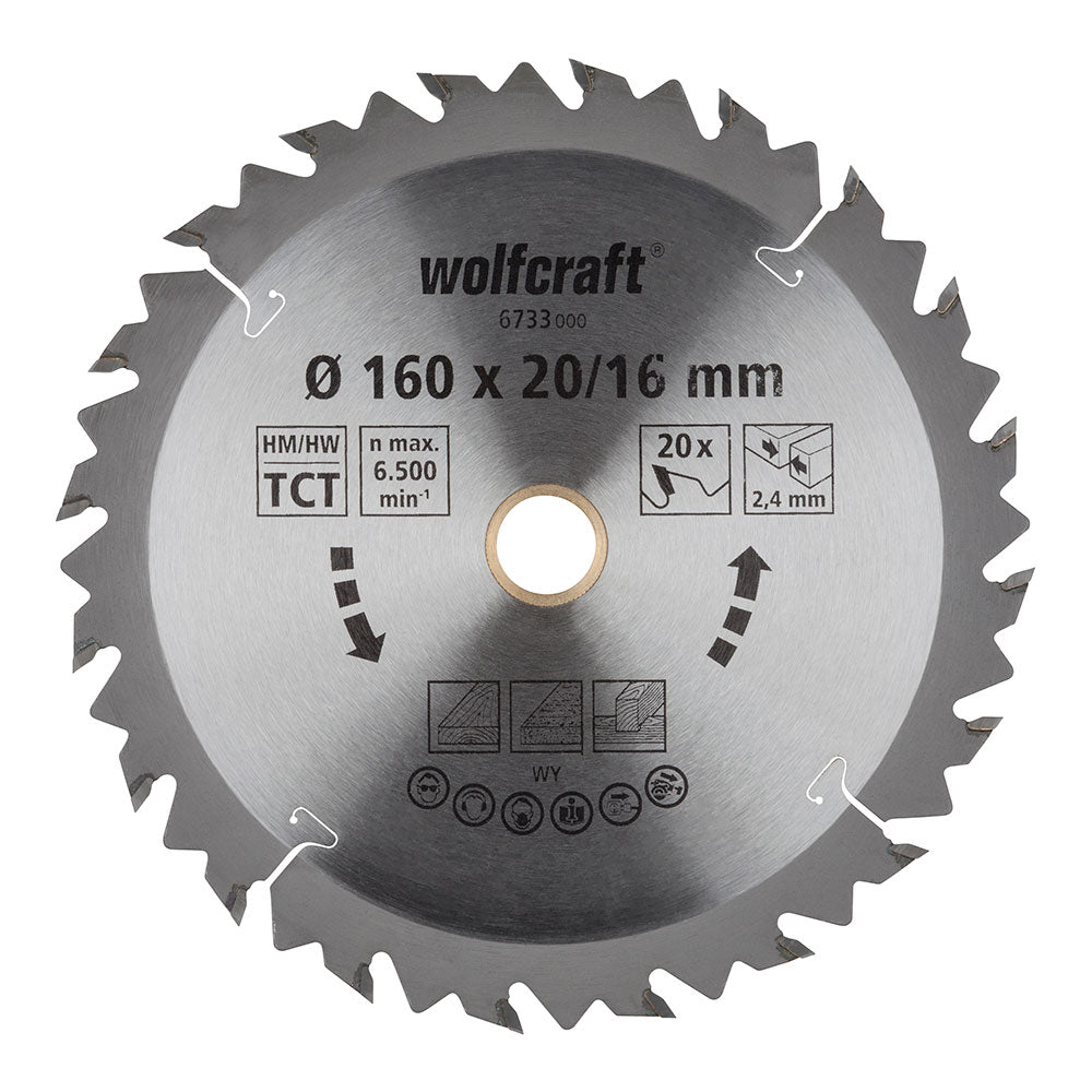 Disco de sierra circular 20 DIENTES Ø160mm | WOLFCRAFT
