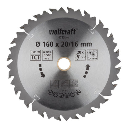 Disco de sierra circular 20 DIENTES Ø160mm | WOLFCRAFT